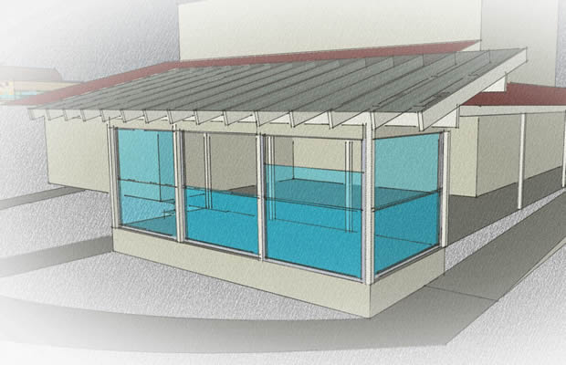 Vertical sliding sytem for outside spaces